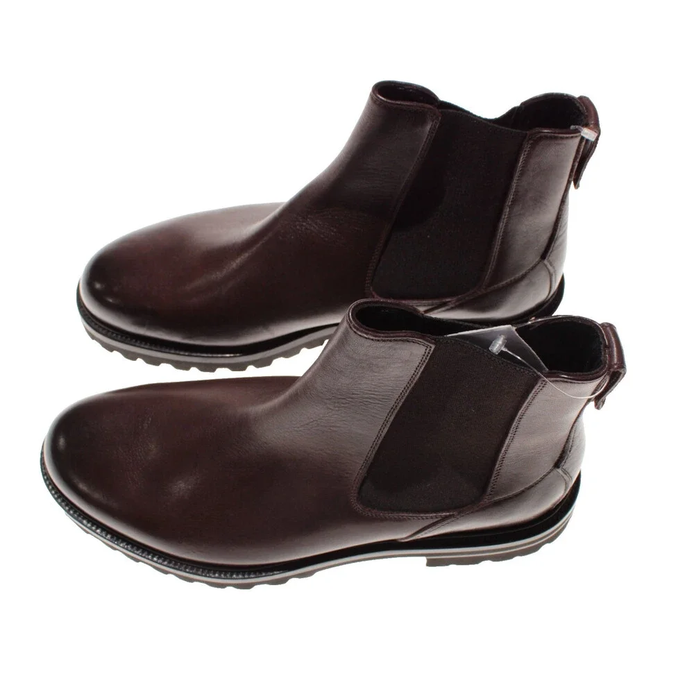 Di Bianco NWD Pull On Chelsea Boots Size 9 US in Brown Leather Made in Italy
